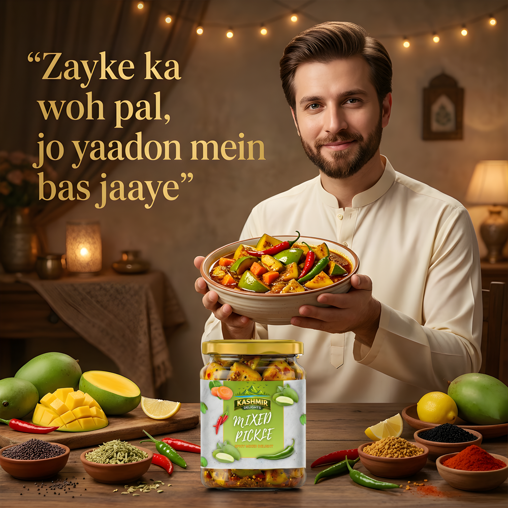 Kashmir Delights Mixed Pickle β A Royal Blend in Olive Oil - Kashmir Delights