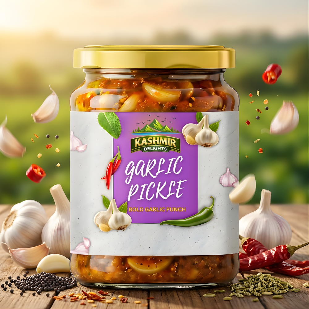 Kashmir Delights Garlic Pickle (Lahsun Achar) - Kashmir Delights