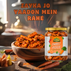 Kashmir Delights Carrot Pickle β Crisp & Spiced in Olive Oil - Kashmir Delights