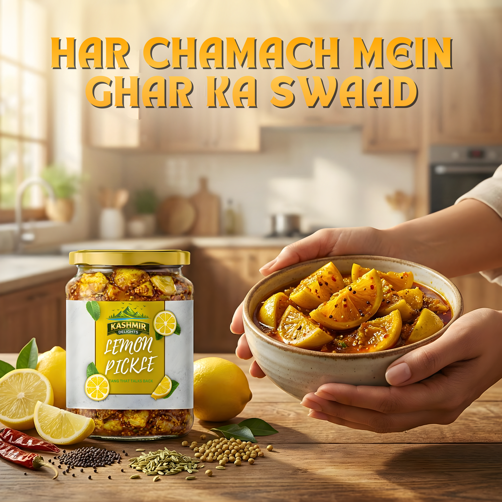 Kashmir Delights Traditional Lemon Pickle in Mustard Oil - Kashmir Delights