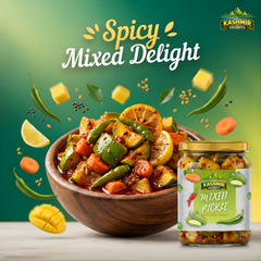 Kashmir Delights Mixed Pickle β A Royal Blend in Olive Oil - Kashmir Delights