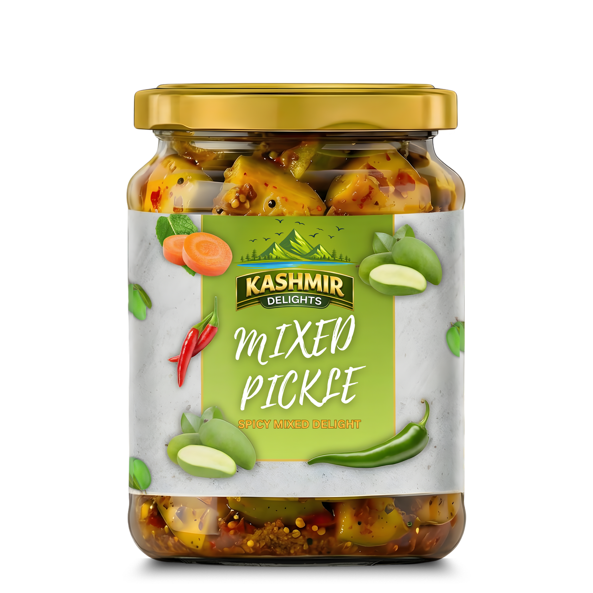 Kashmir Delights Mixed Pickle – A Royal Blend in Olive Oil - Kashmir Delights