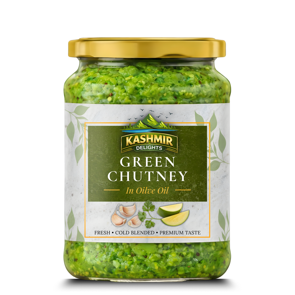 Kashmir Delights Authentic Green Chutney In Olive Oil - Kashmir Delights